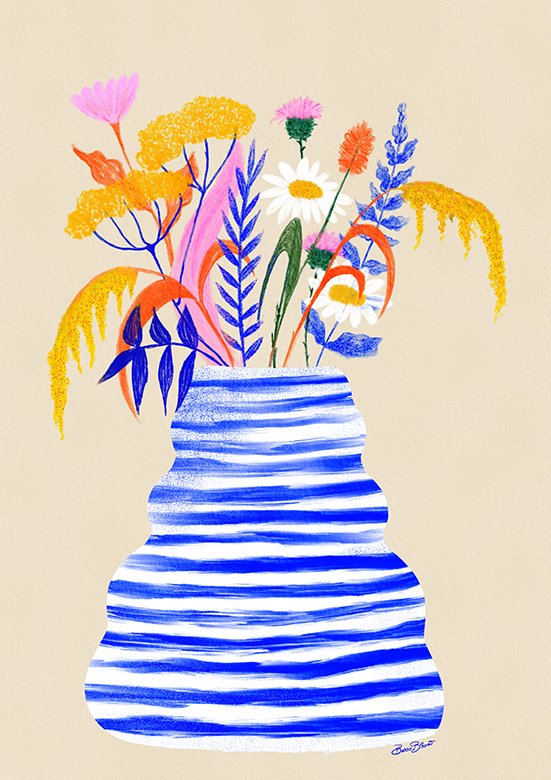 Gestreifte Glücks-Vase