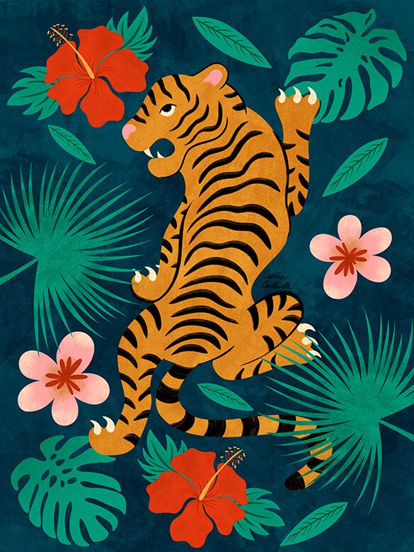 Kletternder Tiger