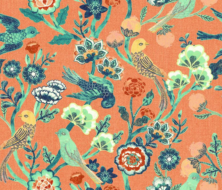 Indischer Chintz – Koralle