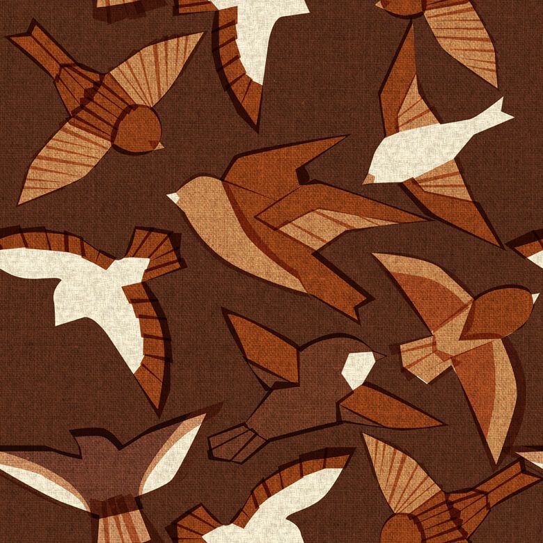 Itajime Vögel – umber