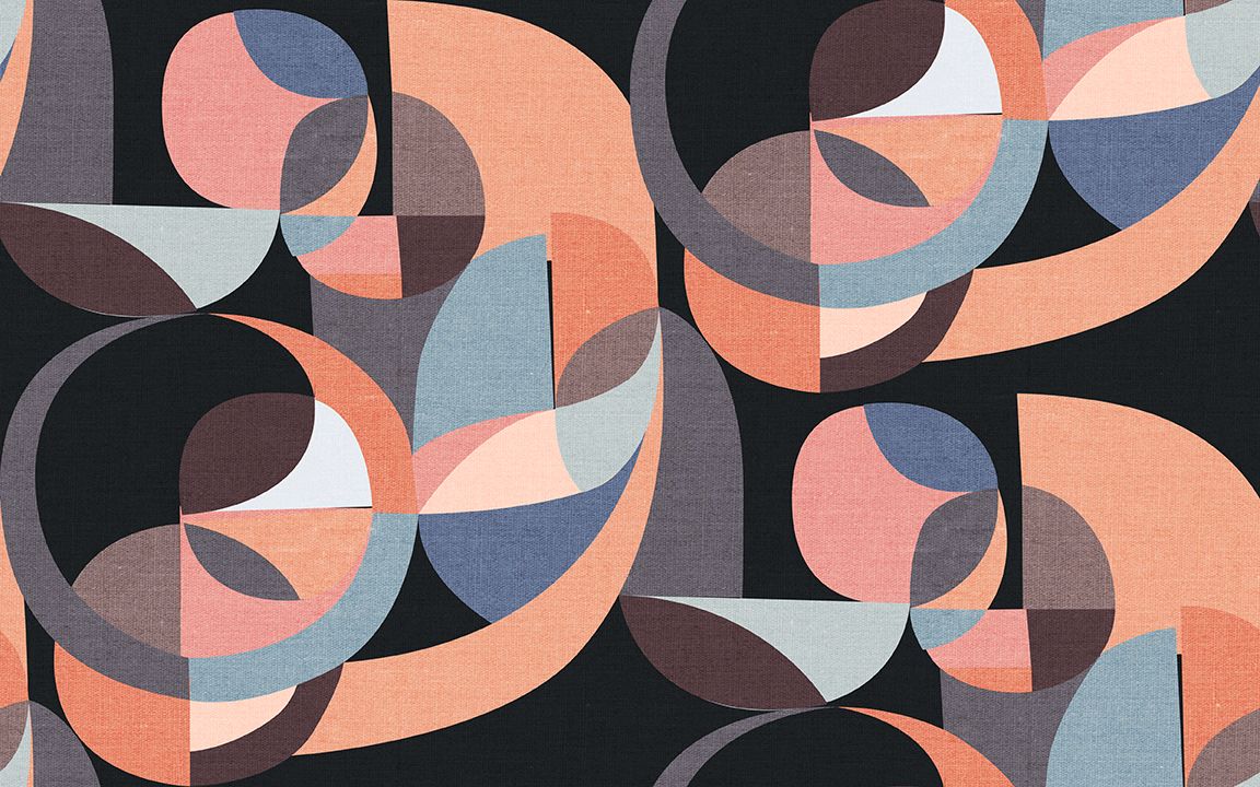 Modern Circles - Pink Black