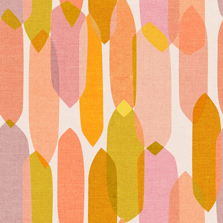 Mid Century Droplets - Coral Ivory