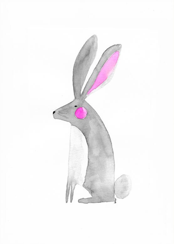 Aquarell-Hase