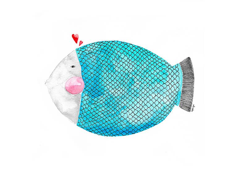 Großer Fisch in Liebe