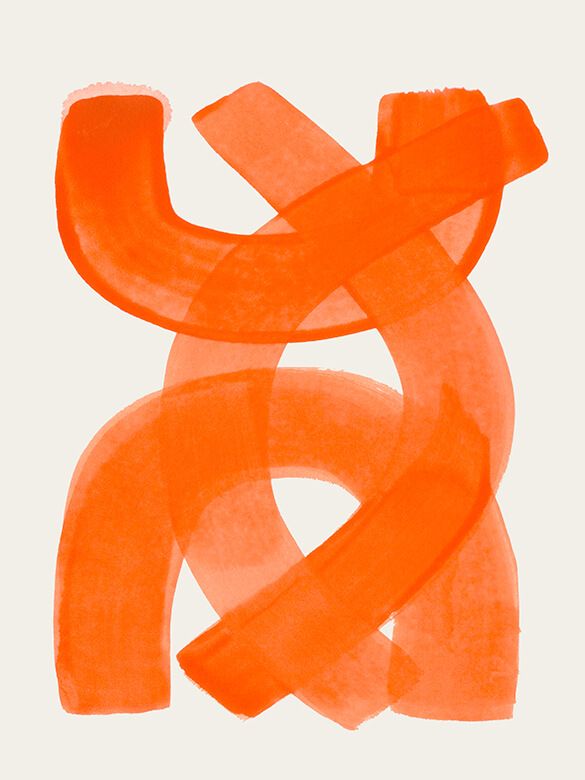 Orange Brush Strokes
