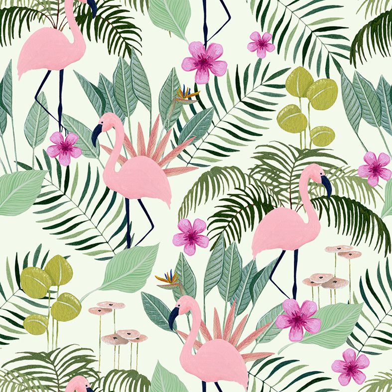 Flamingo Pattern - Lime