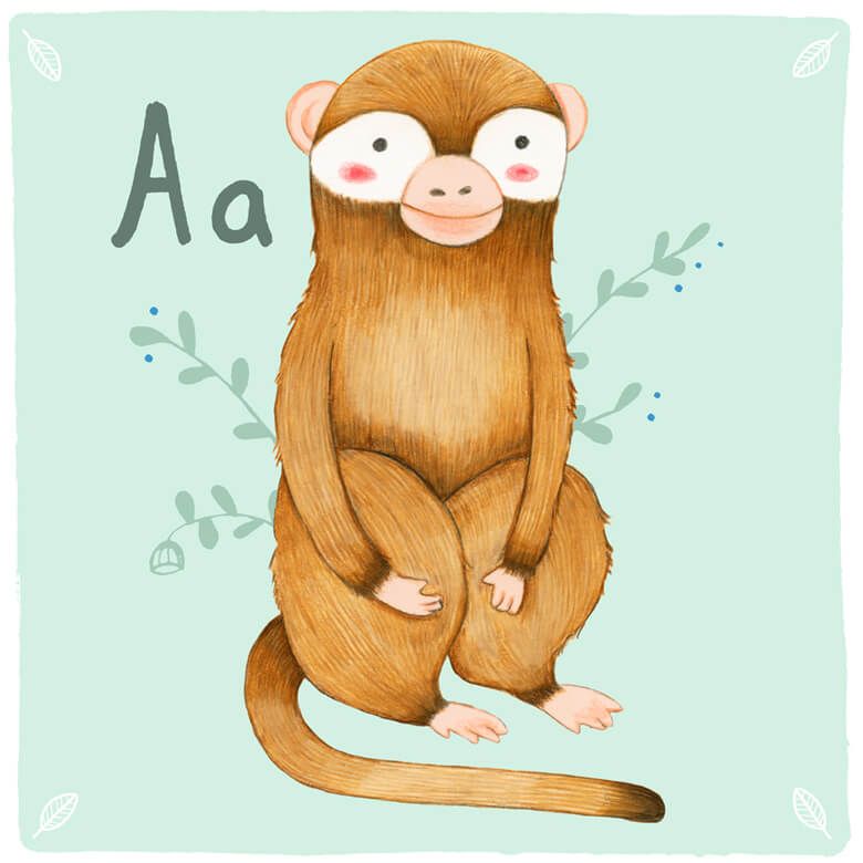 Buchstabe A – Affe