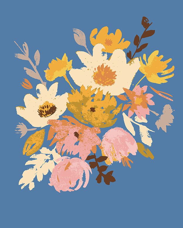 Abstrakt Floral - blau