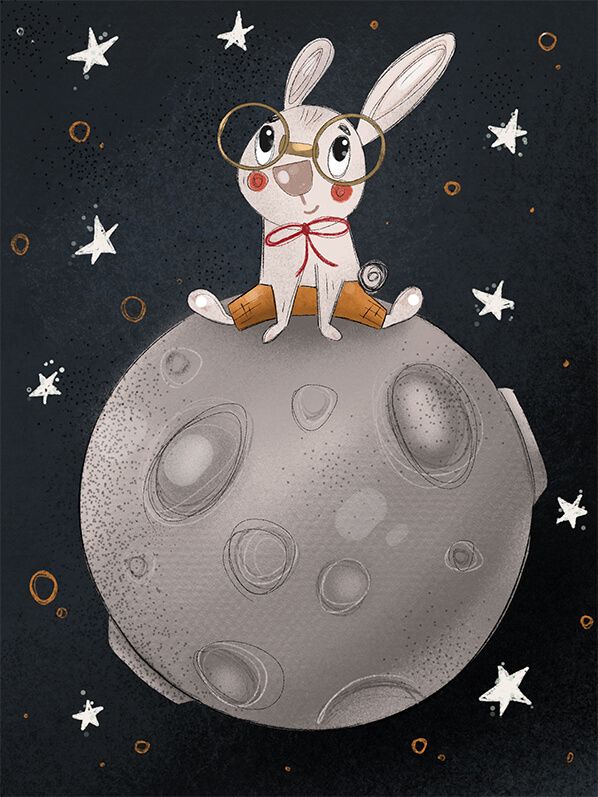 Hase auf dem Mond