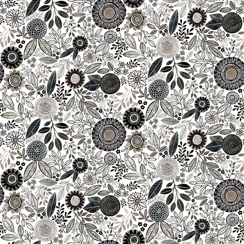 Grey Floral - Muster