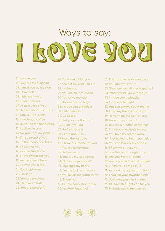50 Ways to say: I love you - Grün