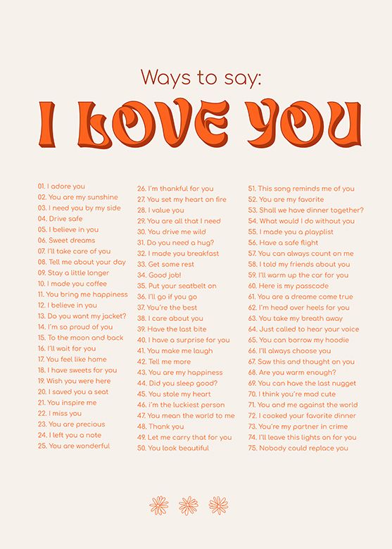 50 Ways to say: I love you - Orange